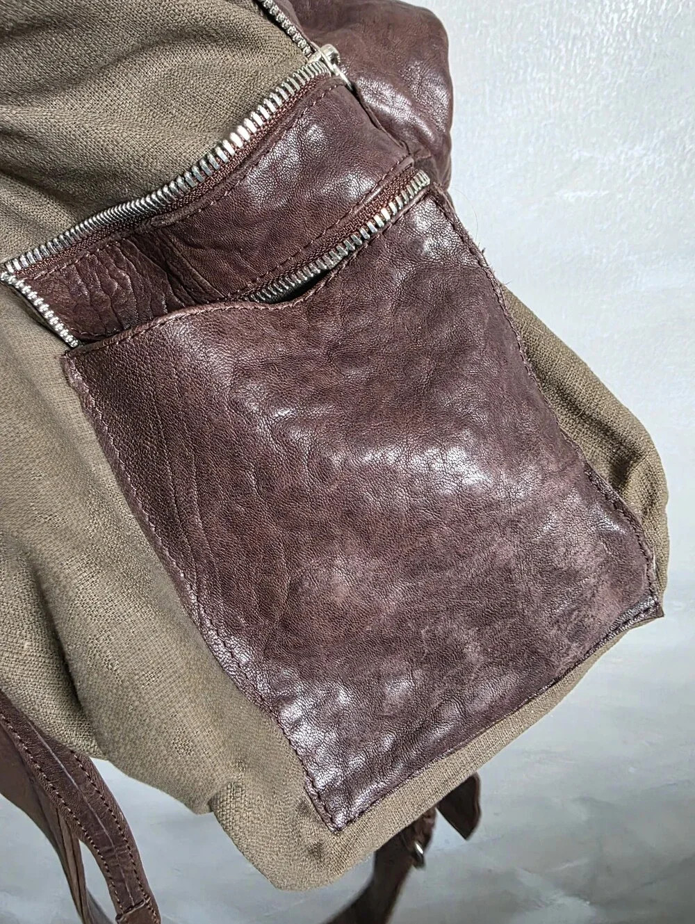 Daniella Lehavi Chocolate Brown Texture Leather Top Handle Crossbody Slouchy Bag